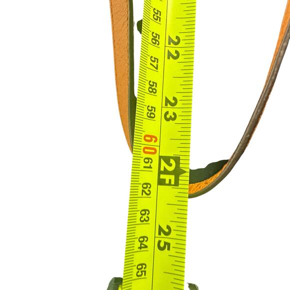 B Makowsky Orange Leather Crossbody Shoulder Bag Purse Adjustable Strap Medium - Picture 7 of 16